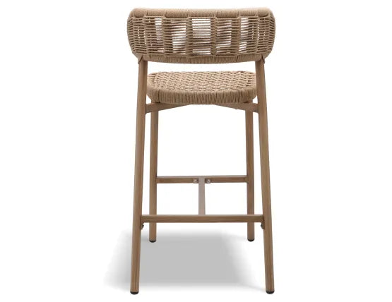 Maya Bar Stool - Outdoor - Rope, Wood, 103cm H