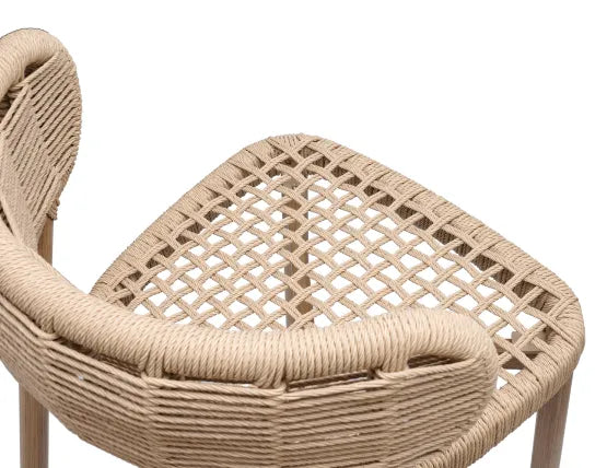 Maya Bar Stool - Outdoor - Rope, Wood, 103cm H