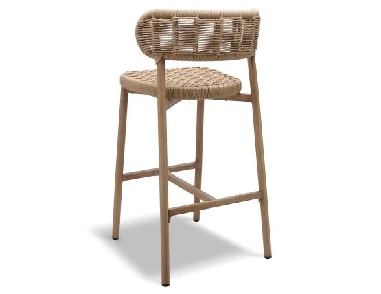 Maya Bar Stool - Outdoor - Rope, Wood, 103cm H