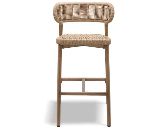 Maya Bar Stool - Outdoor - Rope, Wood, 103cm H