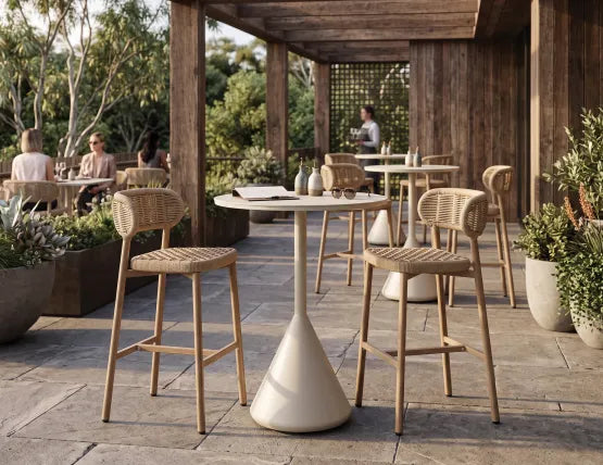 Maya Bar Stool - Outdoor - Rope, Wood, 103cm H
