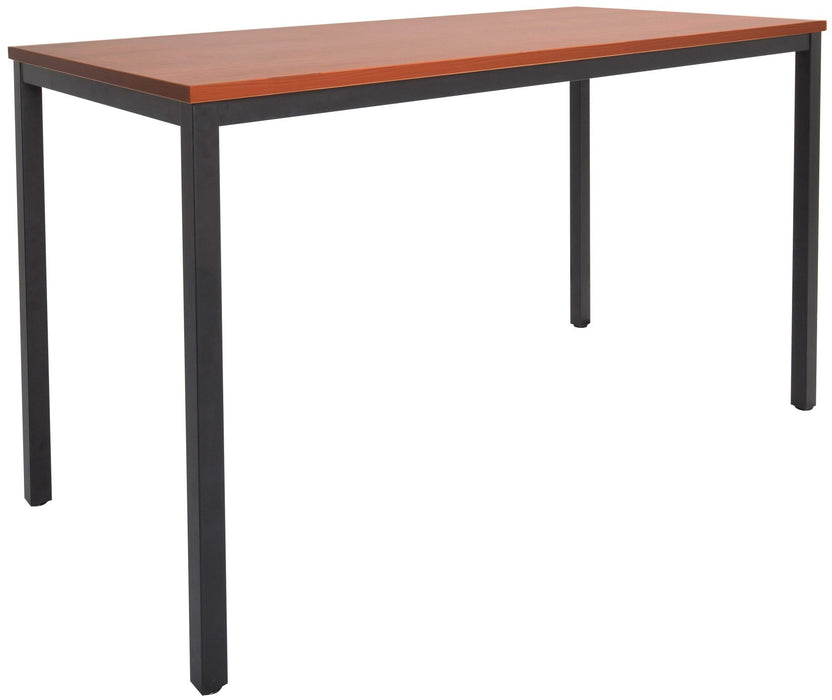 Steel Frame Drafting Height Table - 1500mm W x 750mm D - Cherry Top/Black P/C Frame