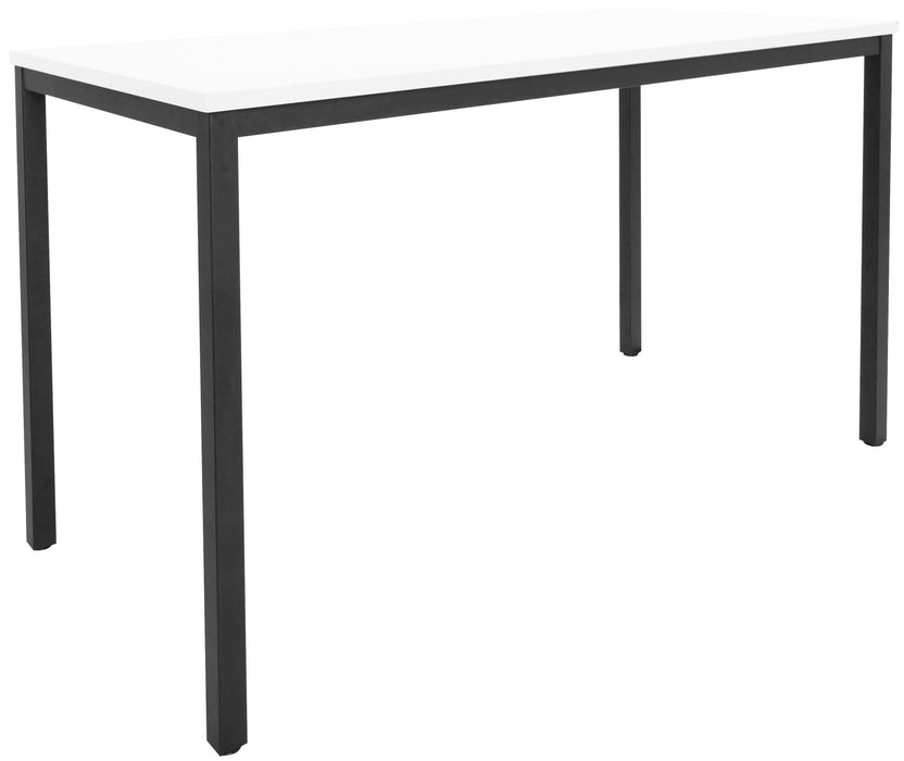 Steel Frame Drafting Height Table - 1500mm W x 750mm D - Natural White Top/Black P/C Frame