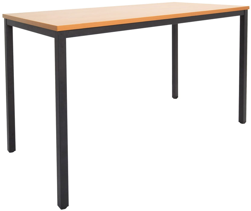 Steel Frame Drafting Height Table - 1800mm W x 900mm D - Beech Top/Black P/C Frame
