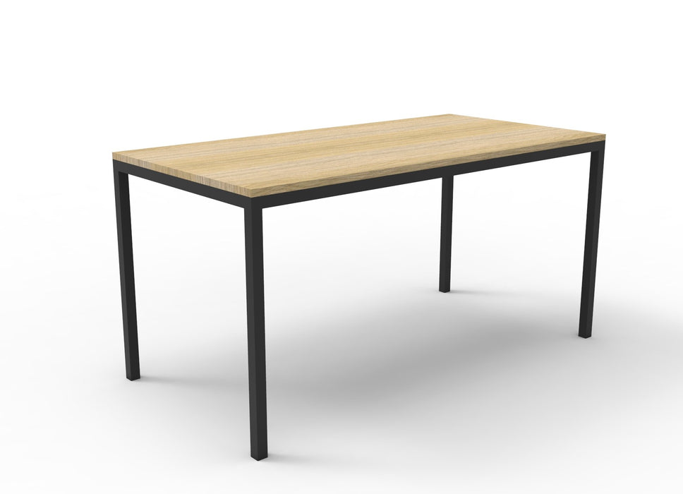 Steel Frame Drafting Height Table - 1800mm W x 900mm D - Natural Oak Top/Black P/C Frame