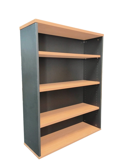 Rapid Worker Bookcase - 1200mm H x 900mm W x 315mm D  - Beech & Ironstone