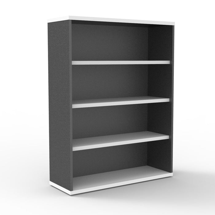 Rapid Worker Bookcase - 1200mm H x 900mm W x 315mm D  - Natural White & Ironstone