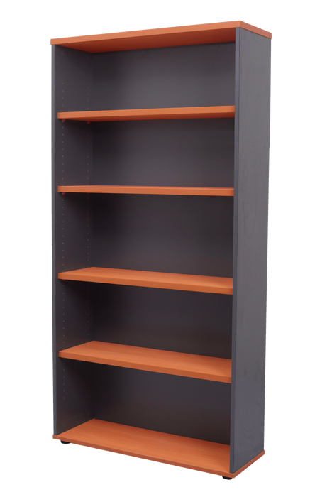 Rapid Worker Bookcase - 1800mm H x 900mm W x 315mm D  - Cherry & Ironstone
