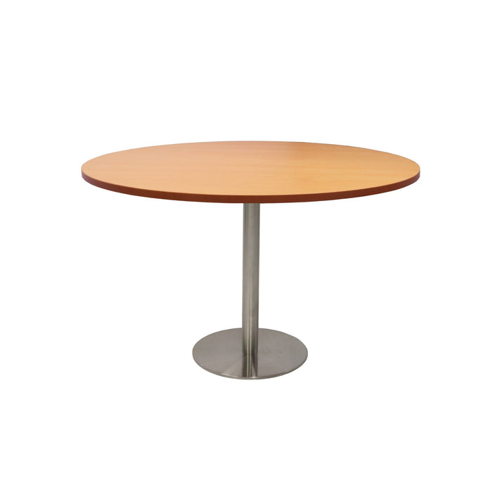 Estilo Round Table - 1200mm Dia - Beech - Stainless Steel