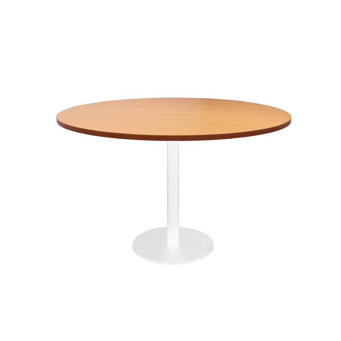 Estilo Round Table - 1200mm Dia - Beech - White P/C