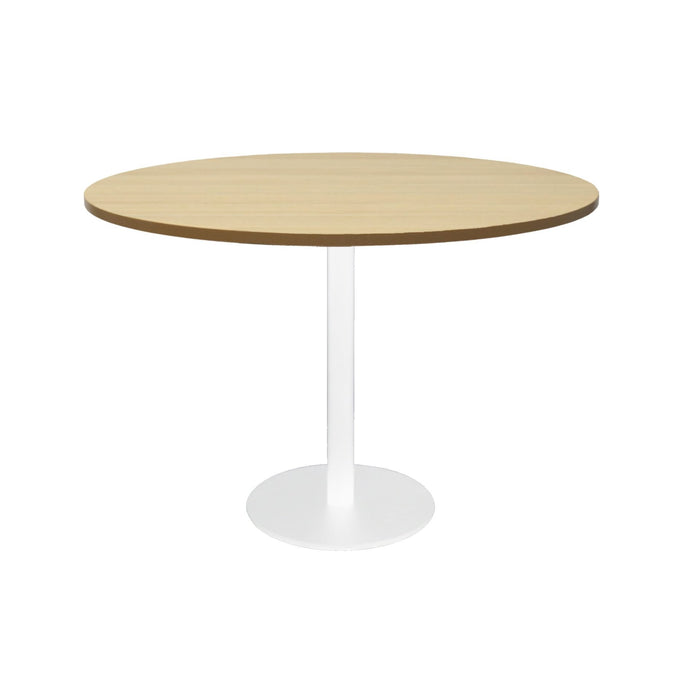 Estilo Round Table - 1200mm Dia - Natural Oak - White P/C