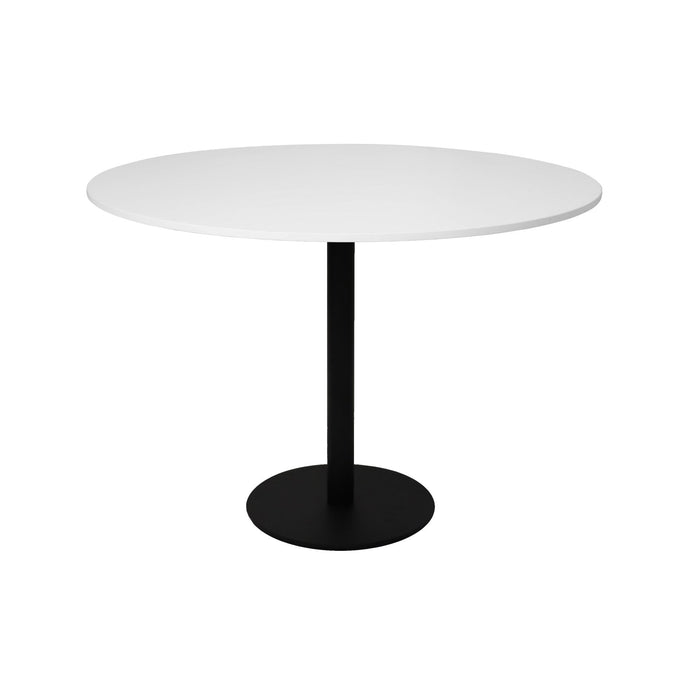 Estilo Round Table - 1200mm Dia - Natural White - Black P/C