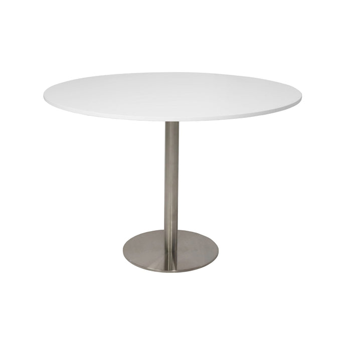 Estilo Round Table - 1200mm Dia - Natural White - Stainless Steel