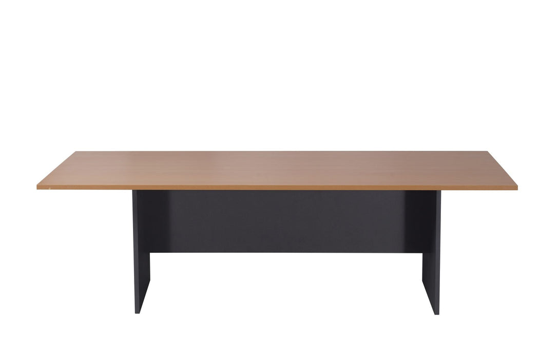 Rapid Worker Boardroom Table - 2400mm W x 1200mm D - Beech Top/Ironstone Base