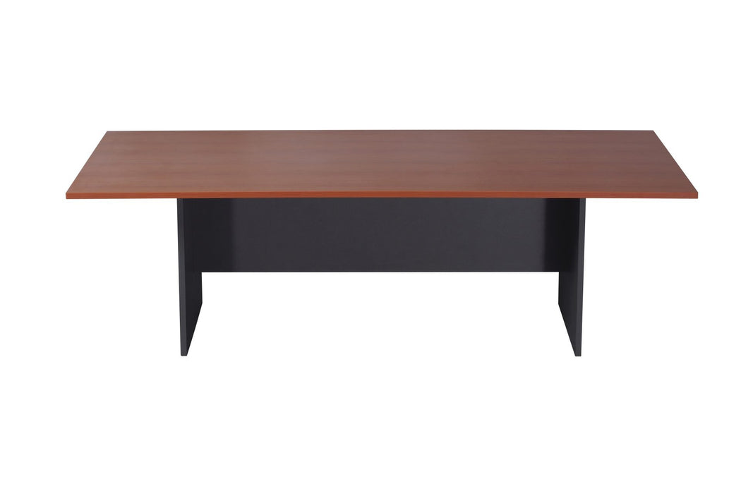 Rapid Worker Boardroom Table - 2400mm W x 1200mm D - Cherry Top/Ironstone Base