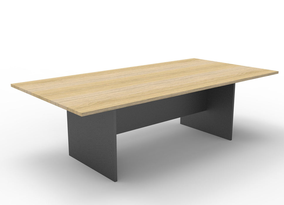 Rapid Worker Boardroom Table - 2400mm W x 1200mm D - Natural Oak Top/Ironstone Base