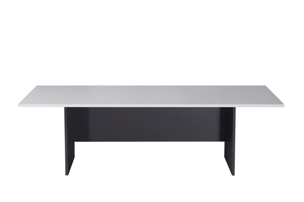 Rapid Worker Boardroom Table - 2400mm W x 1200mm D - Natural White Top/Ironstone Base
