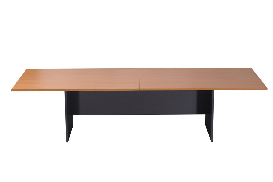 Rapid Worker Boardroom Table - 3200mm W x 1200mm D - Beech Top/Ironstone Base