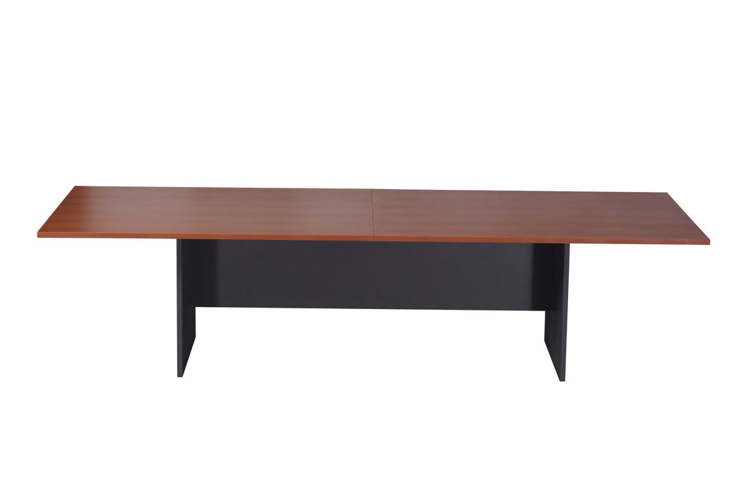 Rapid Worker Boardroom Table - 3200mm W x 1200mm D - Cherry Top/Ironstone Base