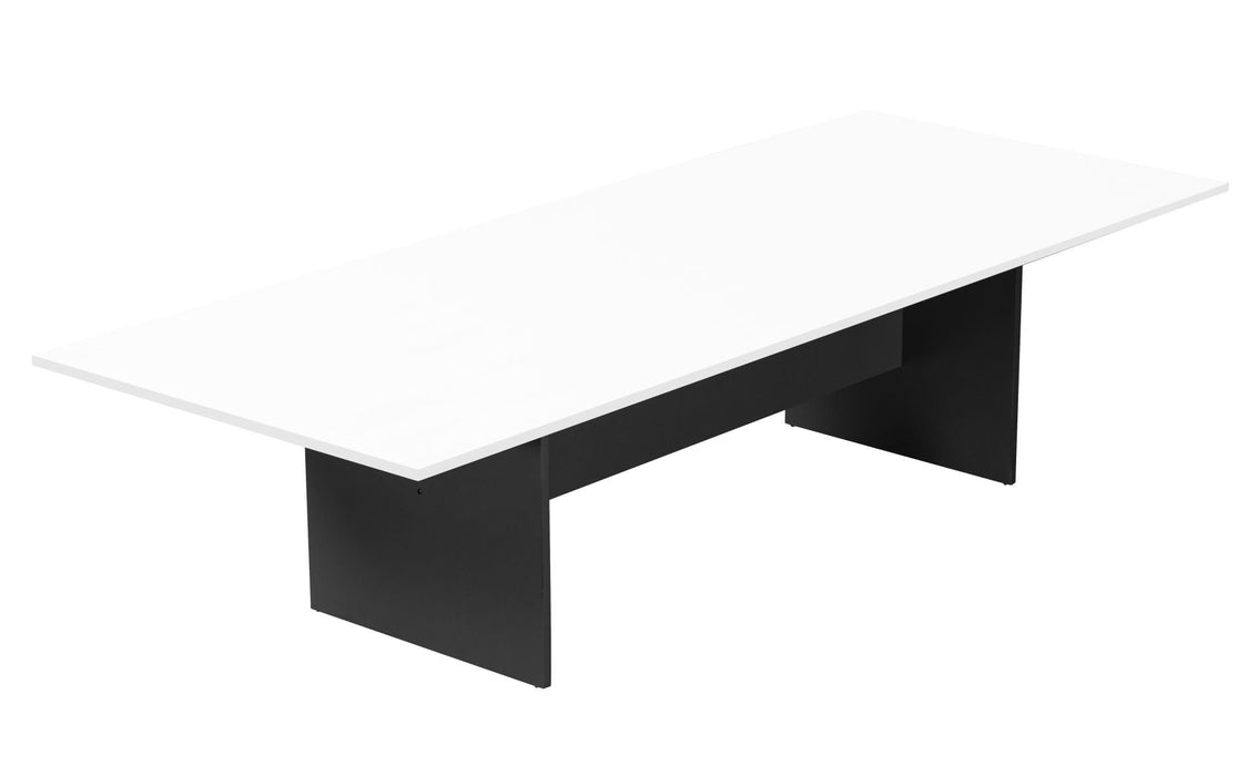 Rapid Worker Boardroom Table - 3200mm W x 1200mm D - Natural White Top/Ironstone Base