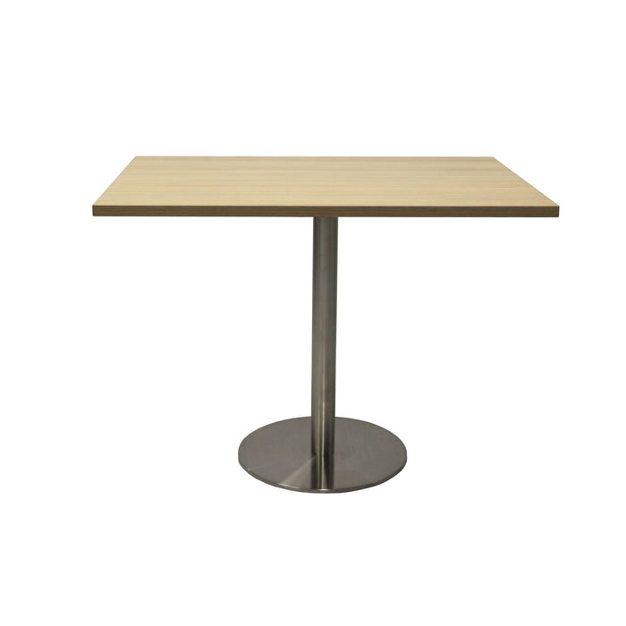 Estilo Square Meeting Table - Natural Oak & Stainless Steel Base