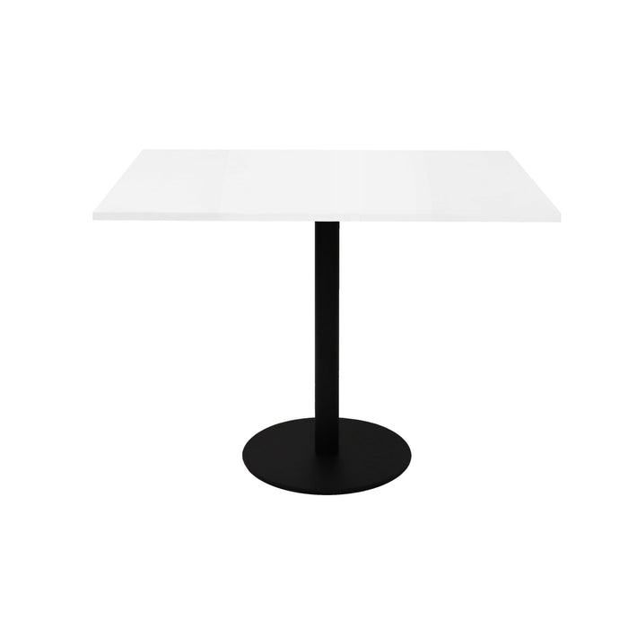 Estilo Square Meeting Table - Natural White & Black Satin Base
