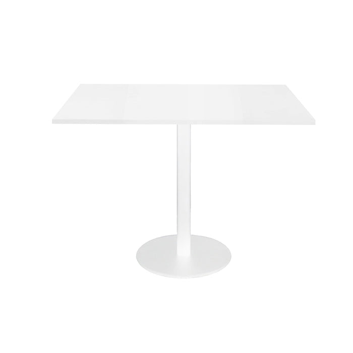 Estilo Square Meeting Table - Natural White & White Satin Base