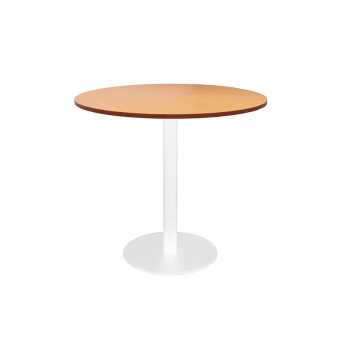 Estilo Round Table - 900mm Dia - Beech - White P/C