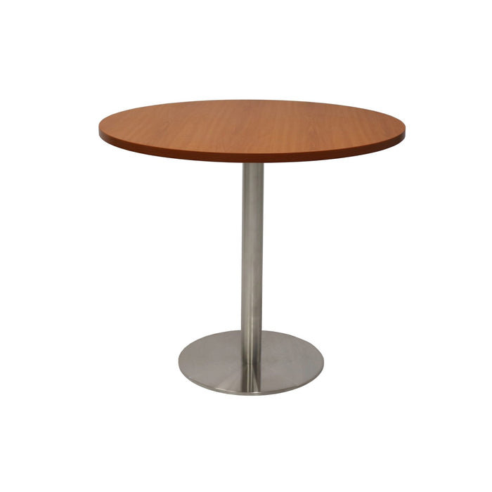 Estilo Round Table - 900mm Dia - Cherry - Stainless Steel