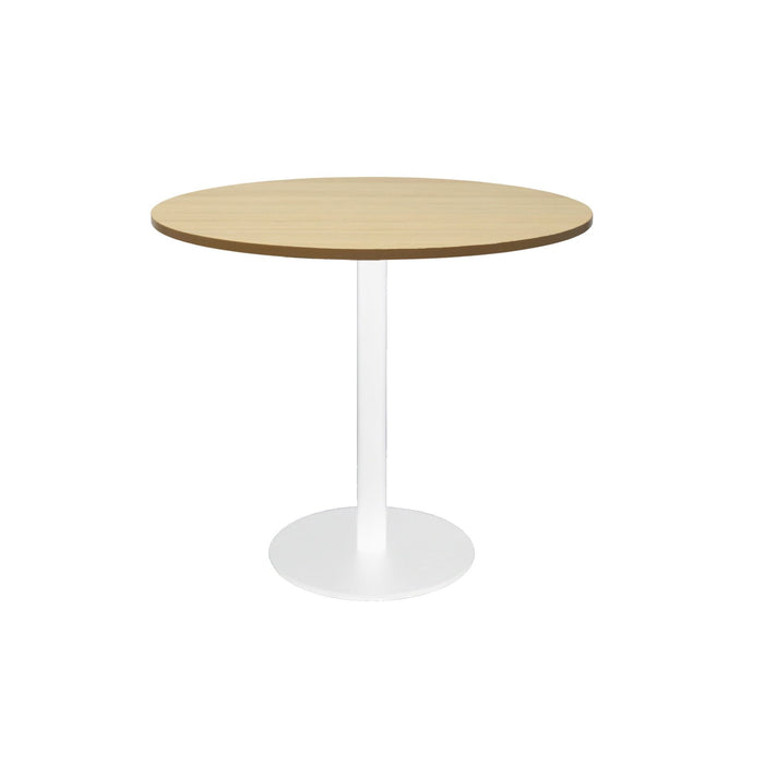 Estilo Round Table - 900mm Dia - Natural Oak - White P/C
