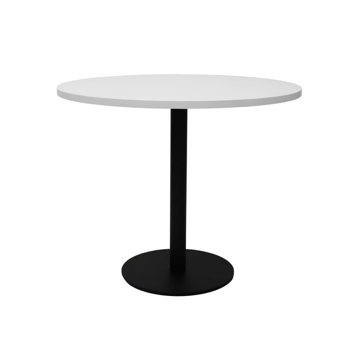 Estilo Round Table - 900mm Dia - Natural White - Black P/C