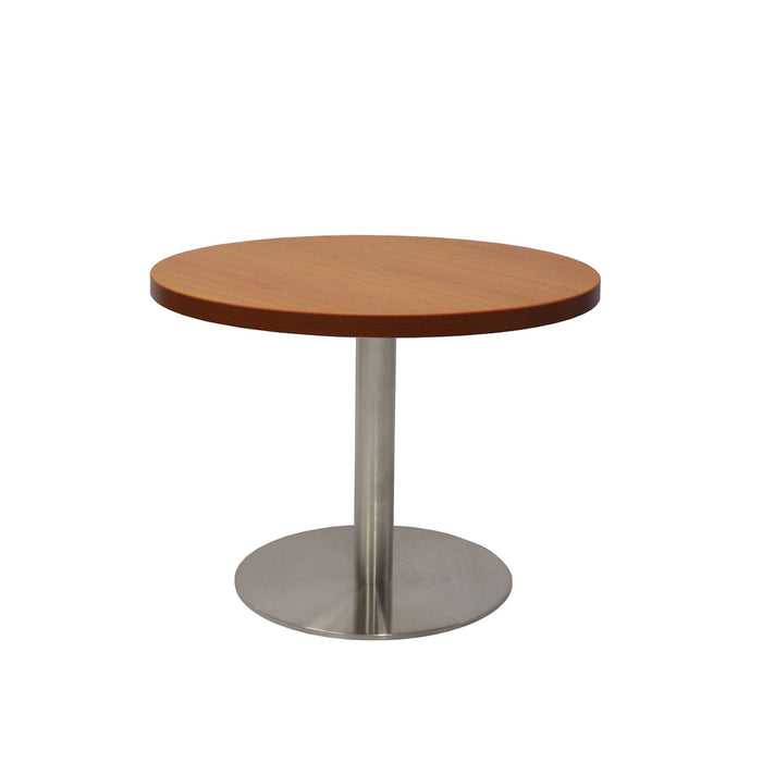 Estilo Round Coffee Table - Cherry - Stainless Steel
