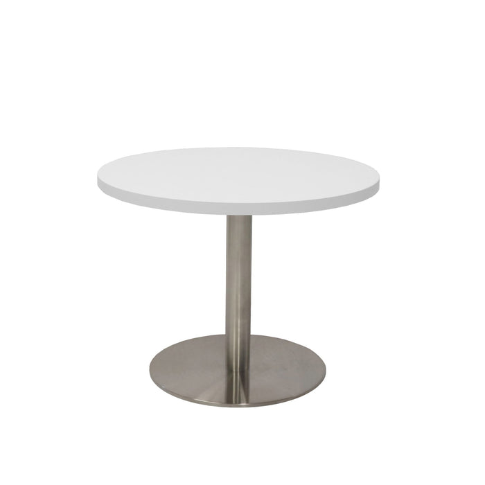 Estilo Round Coffee Table - Natural White - Stainless Steel