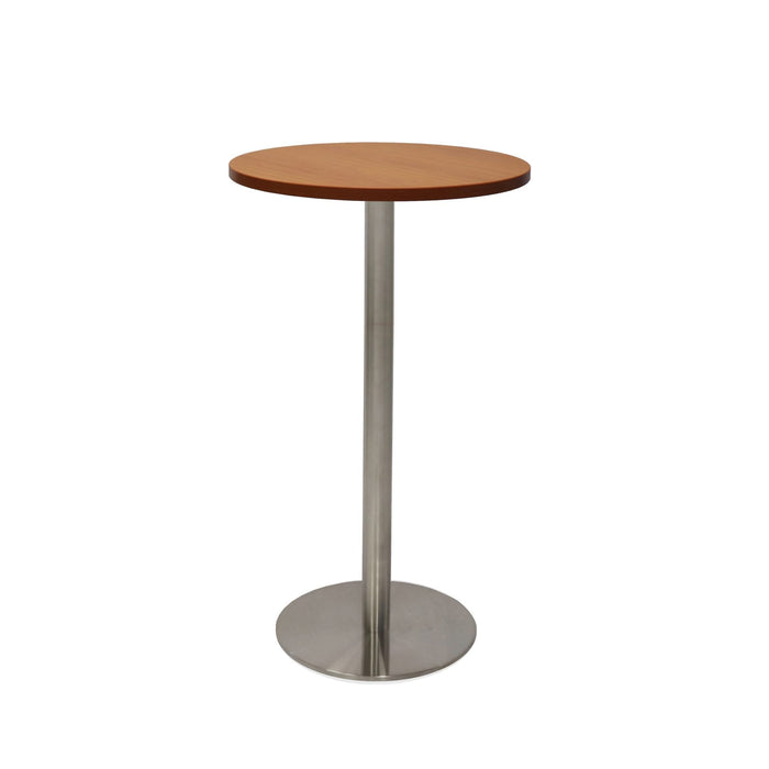 Estilo Round Dry Bar Table - Cherry - Stainless Steel