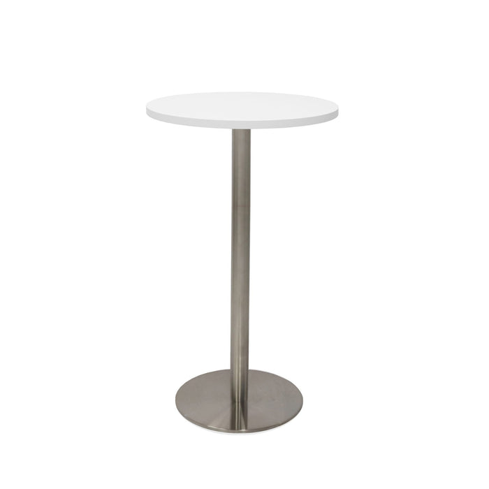 Estilo Round Dry Bar Table - Natural White - Stainless Steel