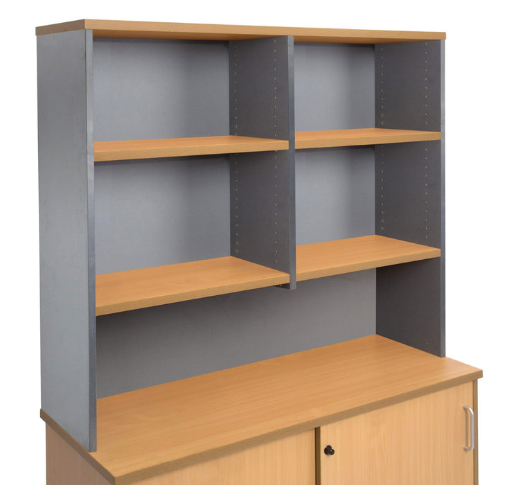 Rapid Worker Hutch - 1200mm W x 1070mm H x 315mm D - Beech & Ironstone