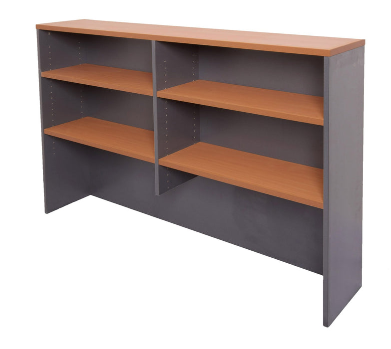 Rapid Worker Hutch - 1500mm W x 1070mm H x 315mm D - Cherry & Ironstone