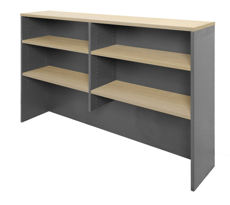 Rapid Worker Hutch - 1500mm W x 1070mm H x 315mm D - Natural Oak & Ironstone