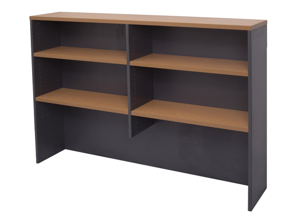 Rapid Worker Hutch - 1800mm W x 1070mm H x 315mm D - Beech & Ironstone
