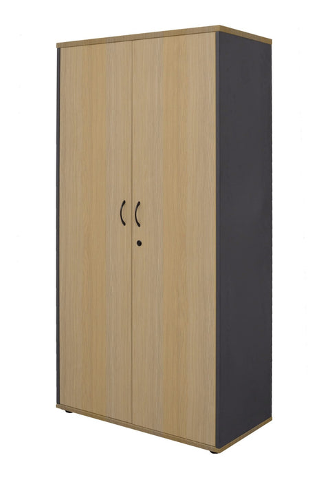 Rapid Worker Lockable Cupboard - Natural Oak & Ironstone