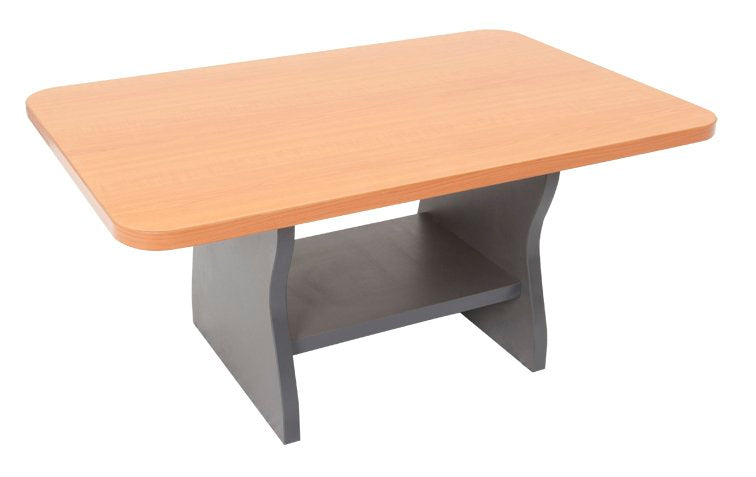 Rapidline Melamine Coffee Table - Beech Top/Ironstone Base