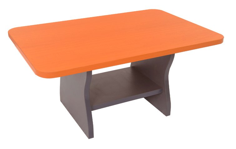 Rapidline Melamine Coffee Table - Cherry Top/Ironstone Base