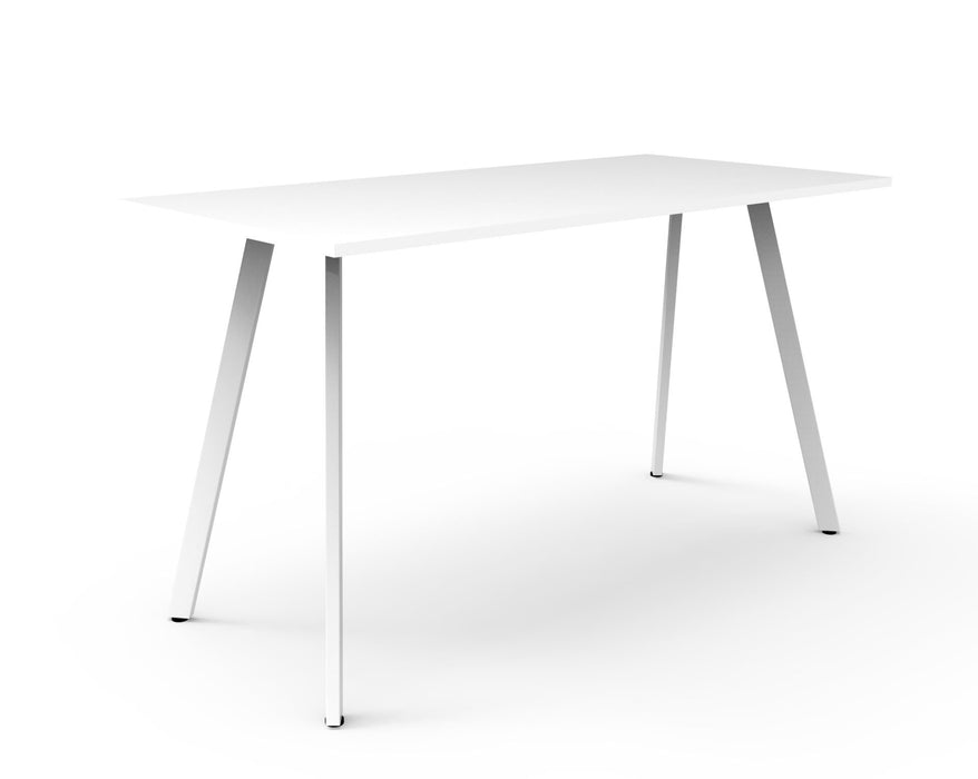 Eternity High Bar Table - 1800mm W x 900mm D x 1050mm H - Natural White Top/White Satin Base