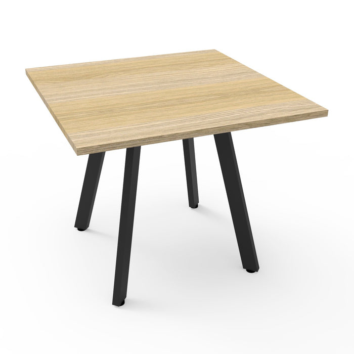 Eternity Square Meeting Table - Natural Oak & Black Satin Base
