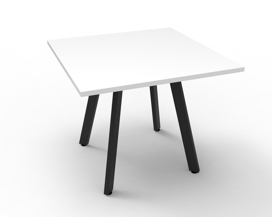 Eternity Square Meeting Table - Natural White & Black Satin Base