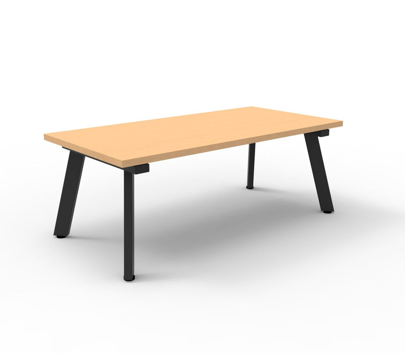 Eternity Coffee Table - 1200mm W x 600mm D x 450mm H - Beech Top/Black Satin Base