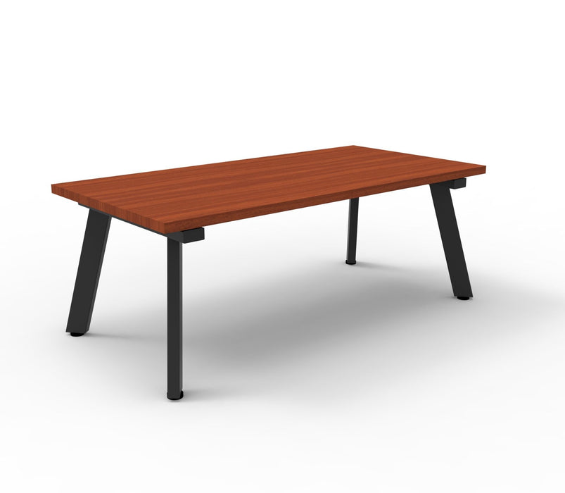 Eternity Coffee Table - 1200mm W x 600mm D x 450mm H - Cherry Top/Black Satin Base