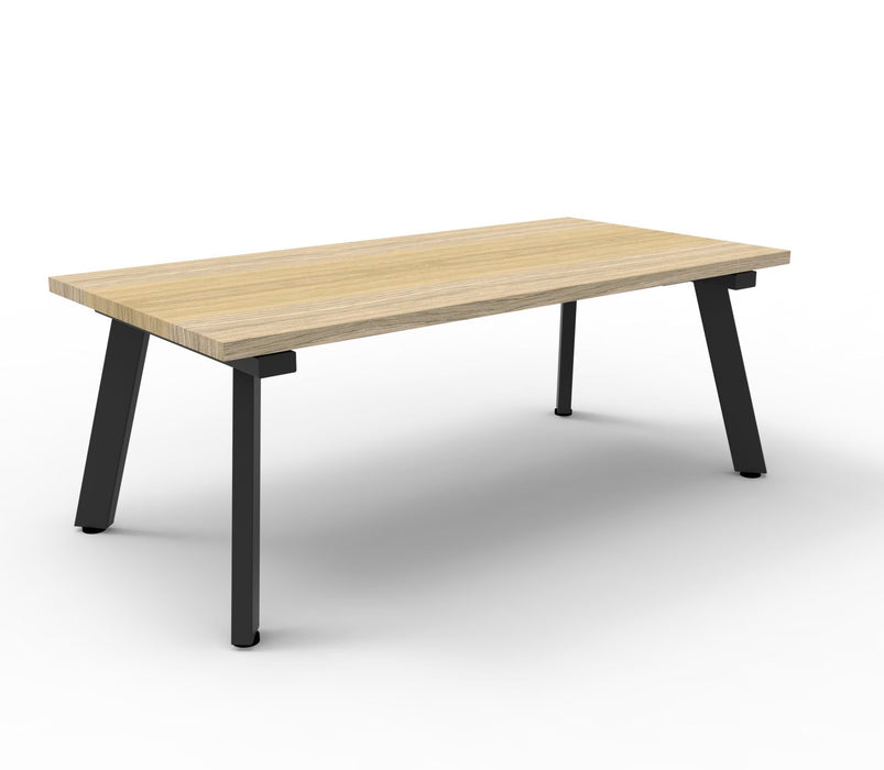 Eternity Coffee Table - 1200mm W x 600mm D x 450mm H - Natural Oak Top/Black Satin Base