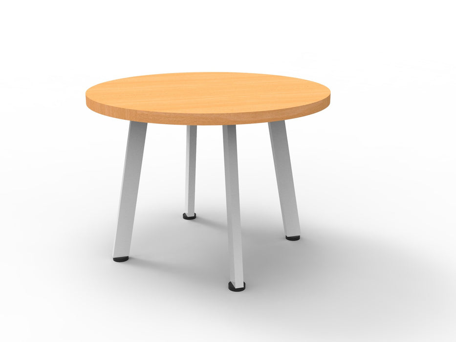 Eternity Round Coffee Table - 600mm Dia x 450mm H - Beech - White P/C