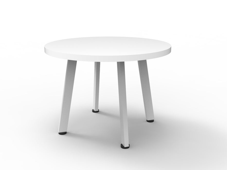 Eternity Round Coffee Table - 600mm Dia x 450mm H - Natural White - White P/C